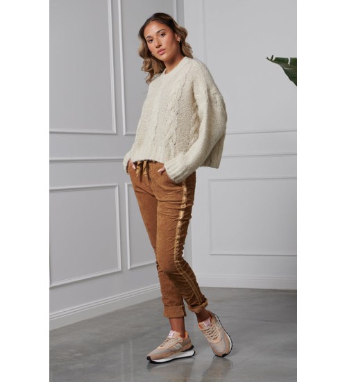 AALIA - Christo Velvet Jogger - Camel