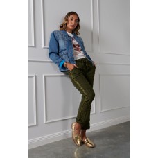 AALIA - Christo Velvet Jogger - Olive