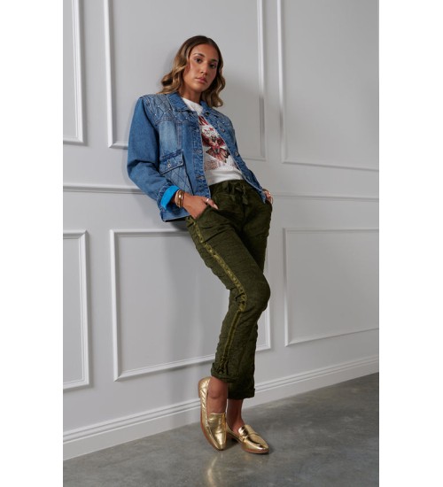 AALIA - Christo Velvet Jogger - Olive