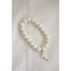 MAISON CARREE - Gypsum Stone Bracelet with Small Cross