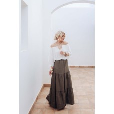 BYPIAS - Salsa Linen Skirt - Olive