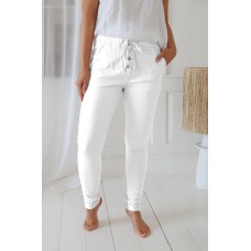 BYPIAS - Casual Tencel Joggers - White