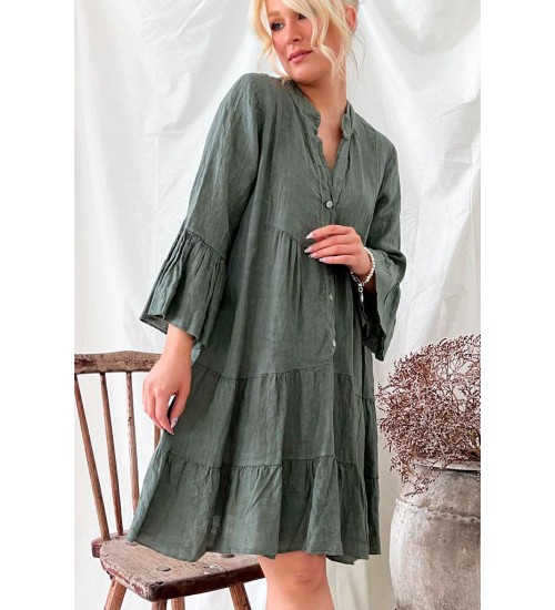 BYPIAS - Ashley Linen Dress - Khaki