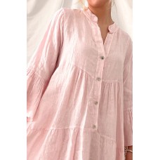 BYPIAS - Ashley Linen Dress - Blush