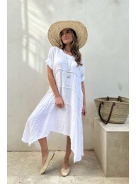 BYPIAS - Garden Party Linen Dress - Sand *(Pictured in White)