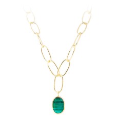 FAIRLEY - Free Form Malachite Link Necklace