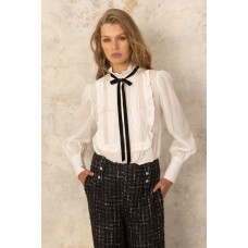 JOEY THE LABEL - Tuxedo Blouse - White