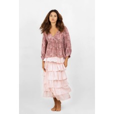 JOEY THE lABEL - Birdy Layered Skirt - Pictured in Pink Lotus