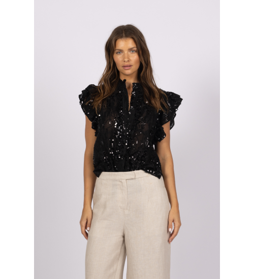 JOEY THE LABEL - Sequin Me Blouse - Black