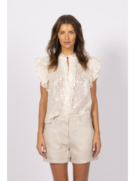 JOEY THE LABEL - Sequin Me Blouse - Sand