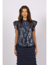 JOEY THE LABEL - Sequin Me Blouse - Indigo