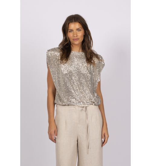 JOEY THE LABEL - Venus Sequin Top - Silver