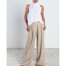 LISA BROWN - Gaby Top Linen - White