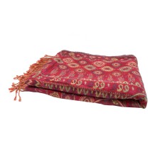 Red Multi Jacquard Throw - 150 cm L x 125 cm W