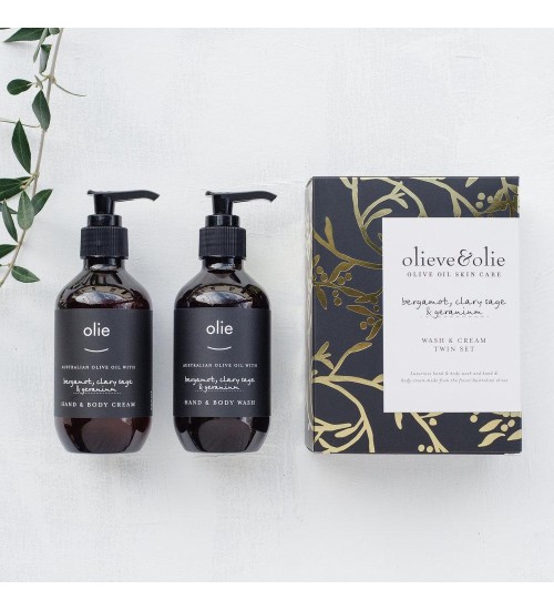 OLIEVE & OLIE - Wash & Cream Twin Set - Bergamot, Clary Sage & Geranium