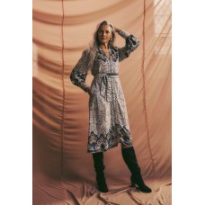 ONCEWAS - Nova Linen Viscose Dress - Astral Print