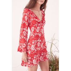 STEELE - Wildflower Mini L/S Dress - Garnet