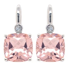 SYBELLA - Rhodium Morganite CZ Earrings on French Hook