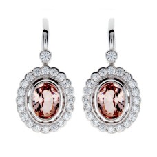 SYBELLA - Elizabeth Oval Pink Cubic Zirconia Earrings