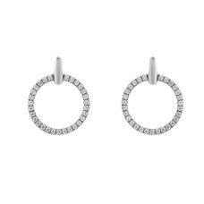 SYBELLA - Elenore Rhodium Open Round Studs