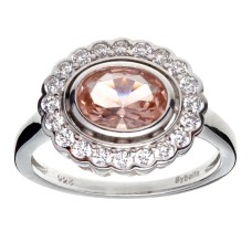 SYBELLA - Elizabeth Oval Pink Cubic Zirconia Ring