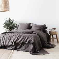 THE BEACH PEOPLE - Linen Duvet Set Charcoal - King