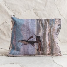 Swarm Canvas Painting Zip Clutch - Ocean Sail